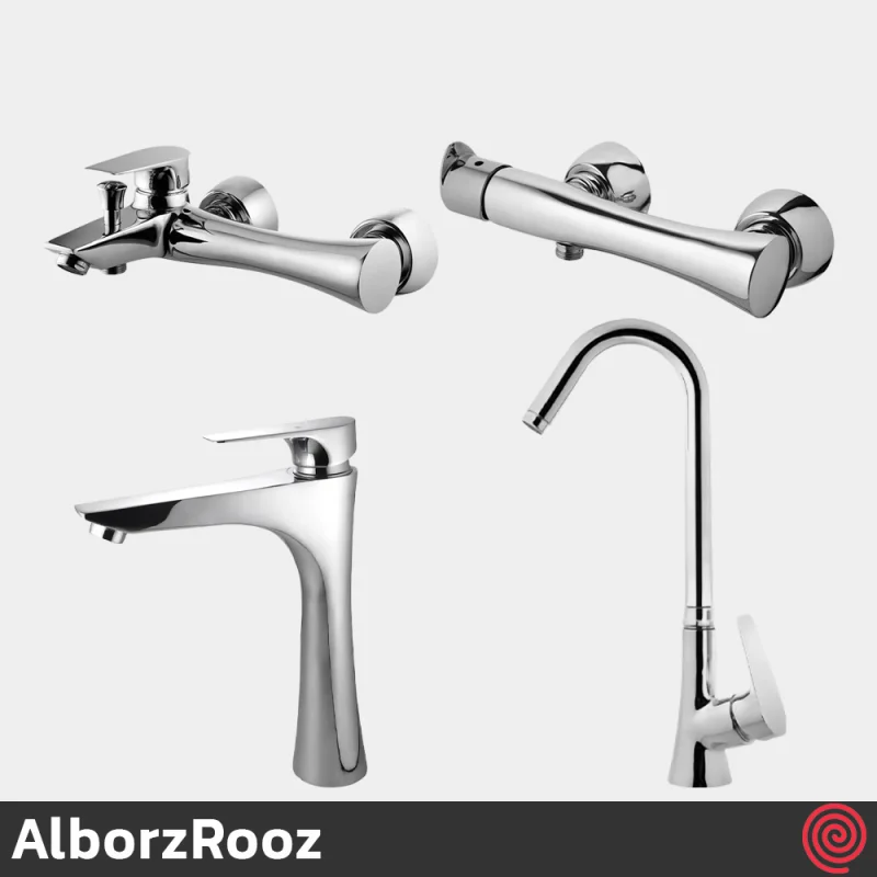ست شیرآلات البرز روز مدل کارن AlborzRooz Karen | رنگ کروم