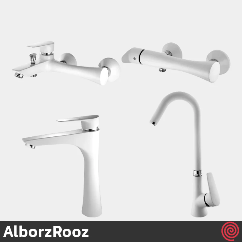 ست شیرآلات البرز روز مدل کارن AlborzRooz Karen | رنگ سفید