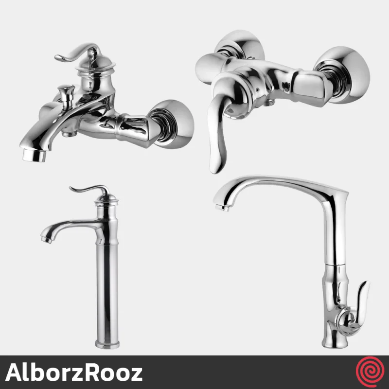 ست شیرآلات البرز روز مدل اسپیرال AlborzRooz Spiral | رنگ کروم