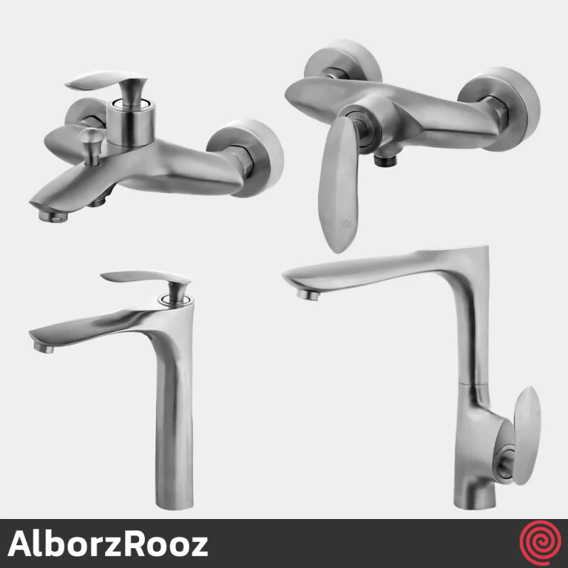 ست شیرآلات البرز روز مدل کلودی AlborzRooz Cloudy | رنگ کروم مات