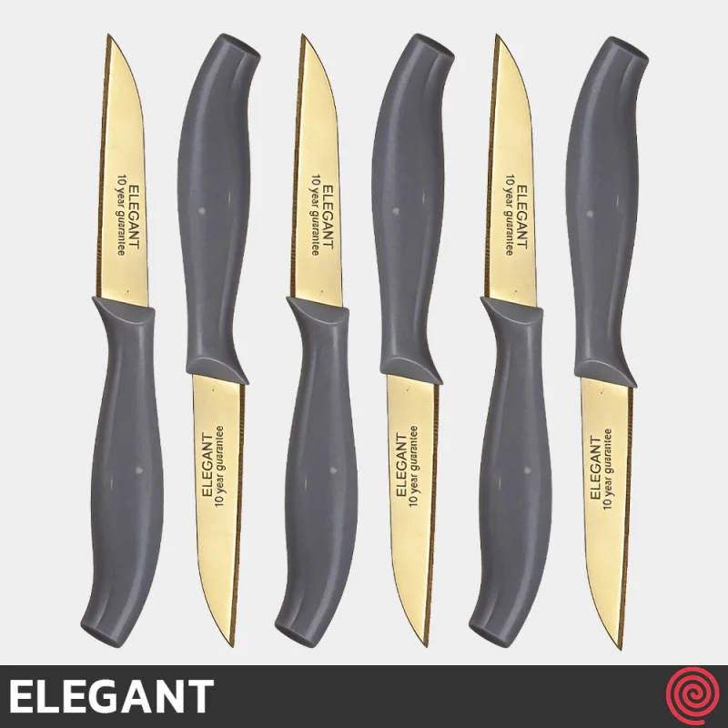 چاقو میوه خوری تیغه صاف الگانت مدل ELEGANT 183 | ست 6 تایی تیغه آلمانی