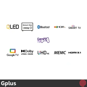 تصویر از مشخصات تلویزیون 98 اینچ QLED هوشمند جی پلاس مدل GTV-98SQ878S مخصوص گیمینگ