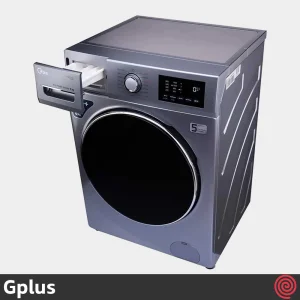 تصویر از نمای مایل به چپ ماشین لباسشویی 8 کیلوگرم جی پلاس مدل GWM-M822BS