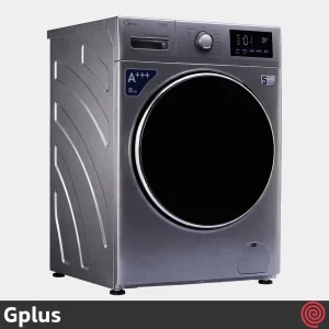 تصویر از نمای مایل به چپ ماشین لباسشویی 8 کیلوگرم جی پلاس مدل GWM-M822T