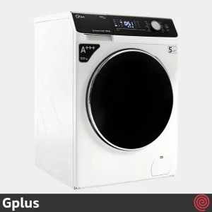 تصویر از نمای مایل به چپ ماشین لباسشویی 10.5 کیلوگرم جی پلاس مدل GWM-M104W
