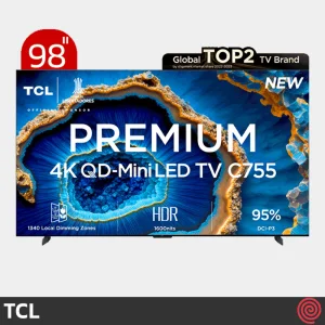 تلویزیون 98 اینچ QLED هوشمند تی سی ال مدل TCL Cseries 98C755 | UHD 4K - HDR