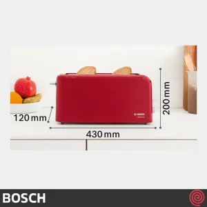 توستر نان تک اسلایس بوش مدل Bosch TAT3A004 | رنگ قرمز و اسلات بلند