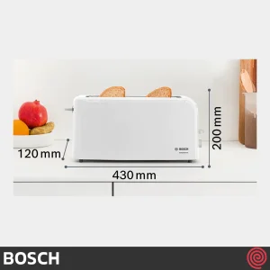 توستر نان تک اسلات بوش مدل Bosch TAT3A001 | رنگ سفید و اسلات بلند