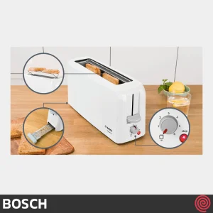 توستر نان تک اسلات بوش مدل Bosch TAT3A001 | رنگ سفید و اسلات بلند