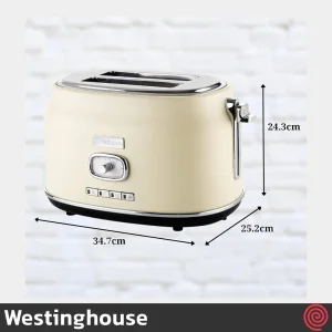 توستر نان 2 اسلایس وستینگهاوس مدل Westinghouse WKTT857WH | اسلات کوچک