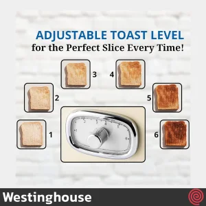 توستر نان 2 اسلایس وستینگ‌ هاوس مدل Westinghouse WKTTB857BK | اسلات کوچک