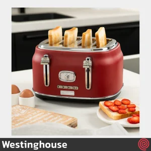 توستر نان 4 اسلایس وستینگهاوس مدل Westinghouse ‎WKTTB809RD | اسلات کوچک