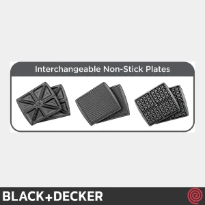 گریل و ساندویچ ساز بلک اند دکر مدل BLACK+DECKER TS4130-B5