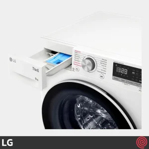 کشوی مواد شوینده و پنل کنترلی ماشین لباسشویی هوشمند ال جی F4R5VYG0W رنگ سفید