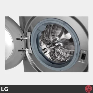 دیگ برجسته ماشین لباسشویی ال جی F4R5VYG2P با سرعت چرخش 1400 دور در دقیقه رنگ نقره ای پلاتینیومی
