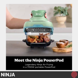 سرخ کن بدون روغن نینجا مدل NINJA CRISPi  FN101GNBL | گنجایش 3.8 لیتر و 1.4 لیتر