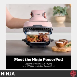 سرخ کن بدون روغن نینجا مدل NINJA CRISPi  FN101PK | گنجایش 3.8 لیتر و 1.4 لیتر