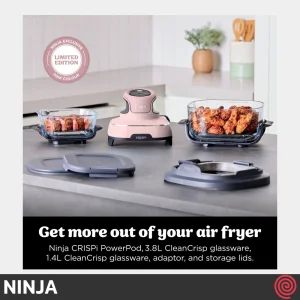 سرخ کن بدون روغن نینجا مدل NINJA CRISPi  FN101PK | گنجایش 3.8 لیتر و 1.4 لیتر