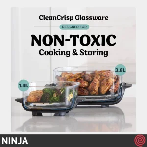سرخ کن بدون روغن نینجا مدل NINJA CRISPi  FN101PK | گنجایش 3.8 لیتر و 1.4 لیتر