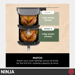 سرخ کن بدون روغن نینجا مدل NINJA DoubleStack  SL451 | گنجایش 9.5 لیتر