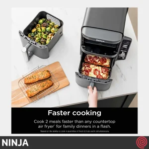 سرخ کن بدون روغن نینجا مدل NINJA DoubleStack SL401 | گنجایش 9.5 لیتر