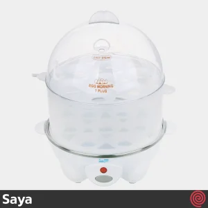 تخم مرغ پز درب پلاستیکی سایا مدل Saya EGG MORNING 7 PLUS | دو طبقه با ظرفیت 14 عدد
