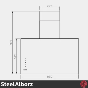 هود مورب استیل البرز مدل SteelAlborz SA-461 | سایز 85 با موتور 8 دور اینورتر