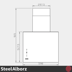 هود مورب استیل البرز مدل SteelAlborz SA-465 | سایز 60 با موتور 8 دور اینورتر