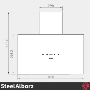 هود مورب استیل البرز مدل SteelAlborz SA-462 | سایز 85 با موتور 8 دور اینورتر
