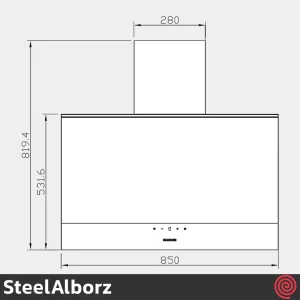 هود مورب استیل البرز مدل SteelAlborz SA-432 | سایز 85 با موتور 8 دور اینورتر