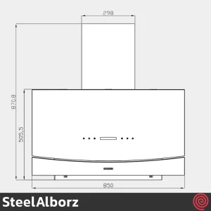 هود مورب استیل البرز مدل SteelAlborz SA-418 | سایز 85 با موتور 4 دور اینورتر