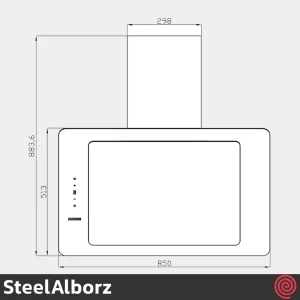 هود مورب استیل البرز مدل SteelAlborz SA-417 | سایز 85 با موتور 4 دور اینورتر