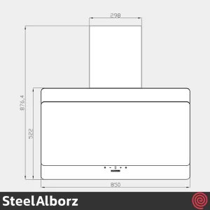 هود مورب استیل البرز مدل SteelAlborz SA-416 | سایز 85 با موتور 8 دور اینورتر