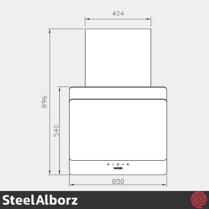 هود مورب استیل البرز مدل SteelAlborz SA-415 | سایز 60 با موتور 8 دور اینورتر