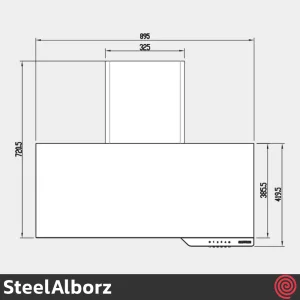 هود مورب استیل البرز مدل SteelAlborz SA-410 | سایز 90 با موتور 4 دور اینورتر