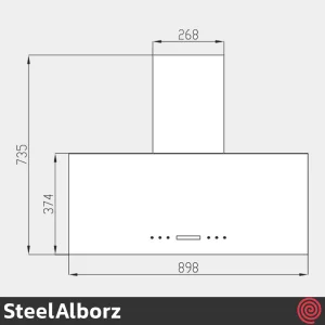 هود مورب استیل البرز مدل SteelAlborz SA-408 | سایز 90 با موتور 4 دور اینورتر