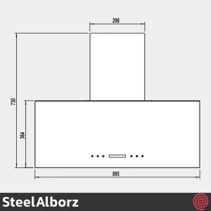 هود مورب استیل البرز مدل SteelAlborz SA-407 | سایز 90 با موتور 4 دور اینورتر
