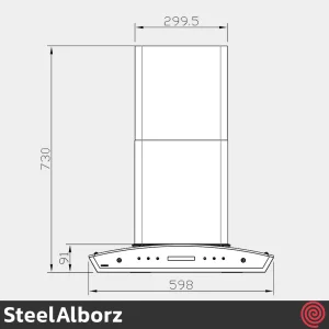 هود شومینه ای استیل البرز مدل SteelAlborz SA-107 | سایز 60 با موتور 3 دور
