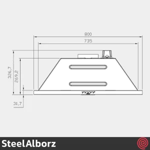هود مخفی استیل البرز مدل SteelAlborz SA-503 | سایز 80 با موتور 3 دور