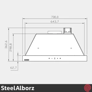 هود مخفی استیل البرز مدل SteelAlborz SA-504 | سایز 70 با موتور 8 دور