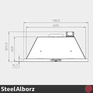 هود مخفی استیل البرز مدل SteelAlborz SA-506 | سایز 70 با موتور 3 دور