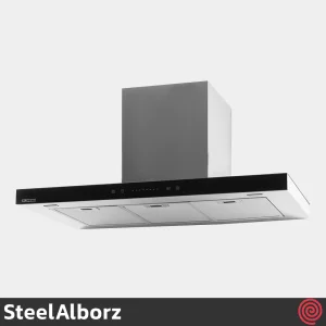 هود شومینه ای تخت استیل البرز مدل SteelAlborz SA-201 | سایز 90 با موتور 8 دور اینورتور