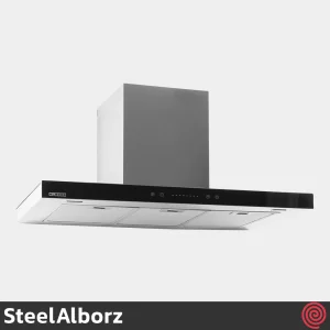 هود شومینه ای تخت استیل البرز مدل SteelAlborz SA-201 | سایز 90 با موتور 8 دور اینورتور
