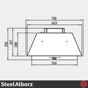 هود مخفی استیل البرز مدل SteelAlborz SA-509 | سایز 70 با موتور 3 دور