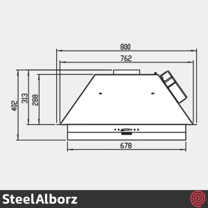 هود مخفی استیل البرز مدل SteelAlborz SA-510 | سایز 80 با موتور 3 دور