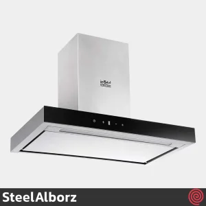 هود شومینه ای تخت استیل البرز مدل SteelAlborz SA-207 | سایز 90 با موتور 8 دور اینورتور
