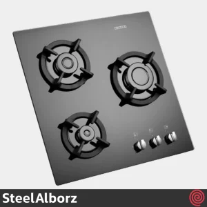 اجاق گاز صفحه ای 3 شعله استیل البرز مدل SteelAlborz G-3551I | بدنه شیشه ای