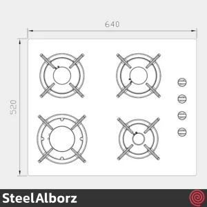 اجاق گاز صفحه ای 4 شعله استیل البرز مدل SteelAlborz G-4651i | بدنه شیشه ای