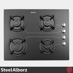 اجاق گاز صفحه ای 4 شعله استیل البرز مدل SteelAlborz G-4651I | بدنه شیشه ای
