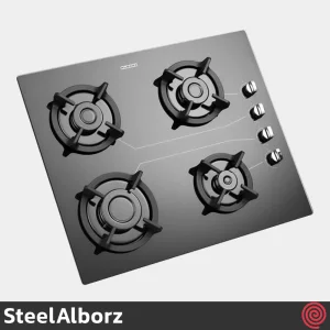 اجاق گاز صفحه ای 4 شعله استیل البرز مدل SteelAlborz G-4651i | بدنه شیشه ای